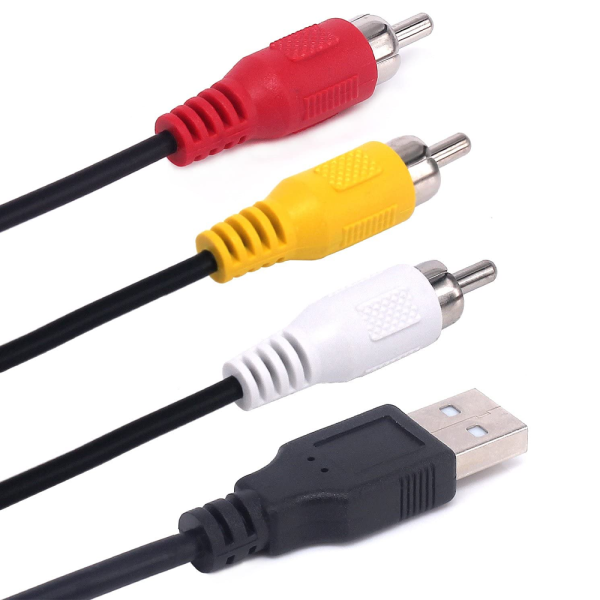Cable adaptador USB Macho a 3 RCA Macho Divisor Audio Video AV Compuesto TV/Mac/PC REF2007