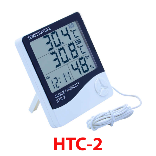 RELOJ + TERMOMETRO + HIGRÓMETROINTERIOR/EXTERIOR  HTC-2