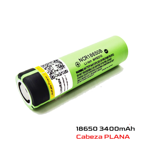 1x NCR18650B 18650 3400mAh Batería de litio 3.7V CABEZA PLANA