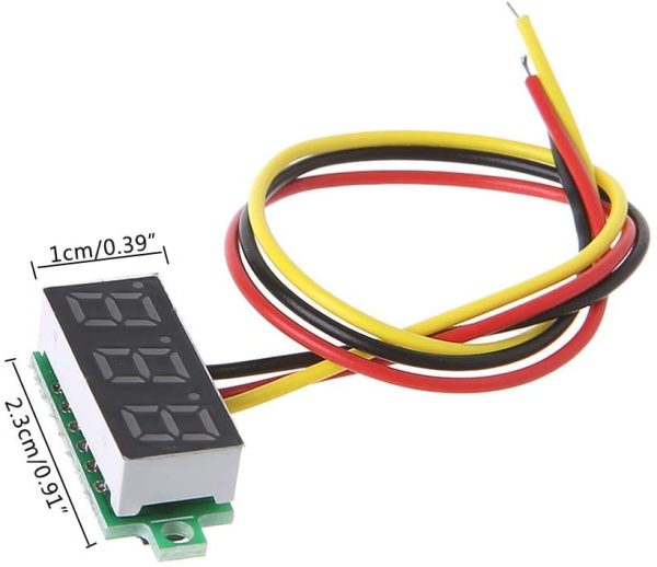 Mini Voltimetro 100v DC 0,36 Pulgadas 3 hilos Amarillo REF2125 - Imagen 3