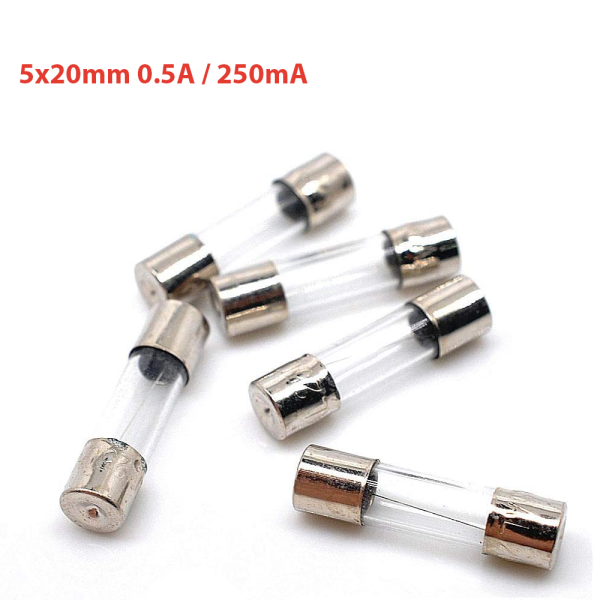5x Fusible Rapido de Vidrio 5X20 mm 0.5A 250V 500mA REF2128