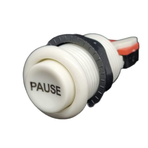 Pulsador Arcade 33mm Blanco PAUSE concavo