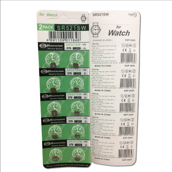 10x Pilas BOTON AG0 LR521 379 SR521 1.55V