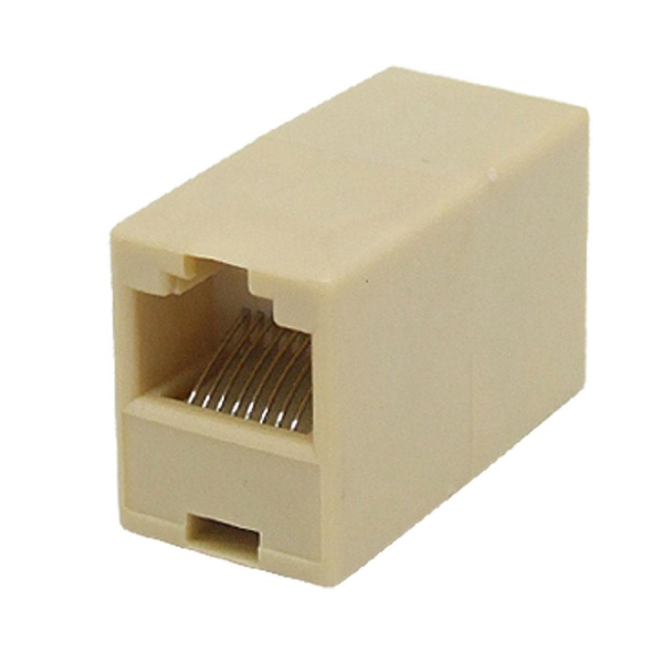 1x Adaptador Conector Empalme RJ45 Hembra a Hembra 8p8c CAT5/cat5e Beige