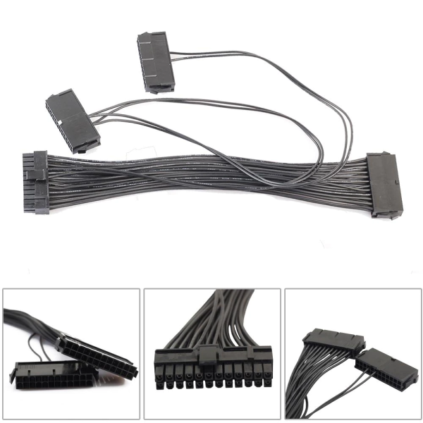 Cable alimentacion 24 pin (20+4) macho a 3x 24 pin hembra mineria REF2236 - Imagen 3