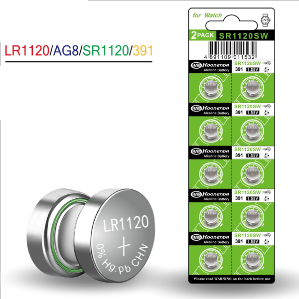 10x pilas boton AG8 LR55 391 SR1120SW 191 LR1120 1.55V
