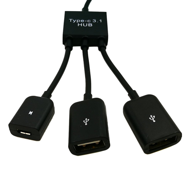 Cable Adaptador USB-C Tipo C Host HUB a 2 USB Hembra para Smartphone Tablet Android