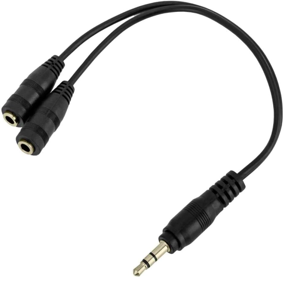 CABLE DUPLICADOR DIVISOR AUDIO AURICULAR JACK 3.5MM SPLITTER 1 MACHO A 2 HEMBRA REF722 - Imagen 2