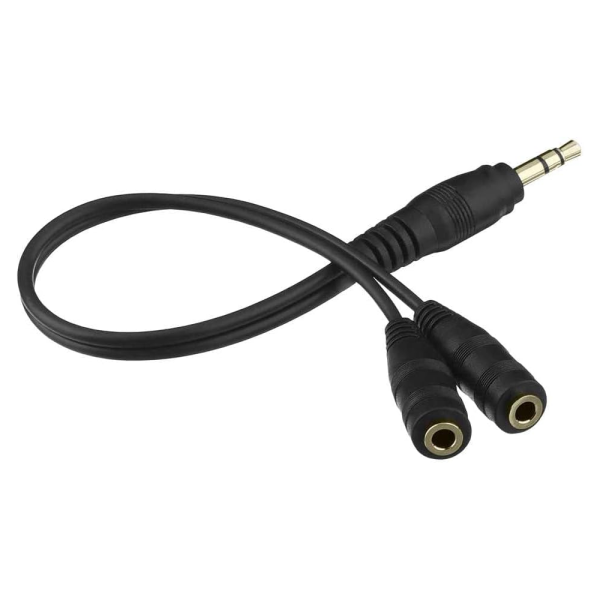 CABLE DUPLICADOR DIVISOR AUDIO AURICULAR JACK 3.5MM SPLITTER 1 MACHO A 2 HEMBRA REF722 - Imagen 3
