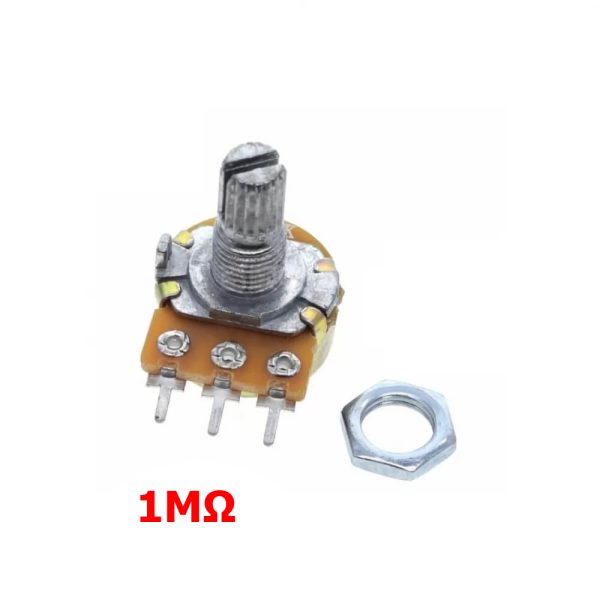 Potenciometro B1M ohm lineal 0,5w 15mm + Perilla BLANCA