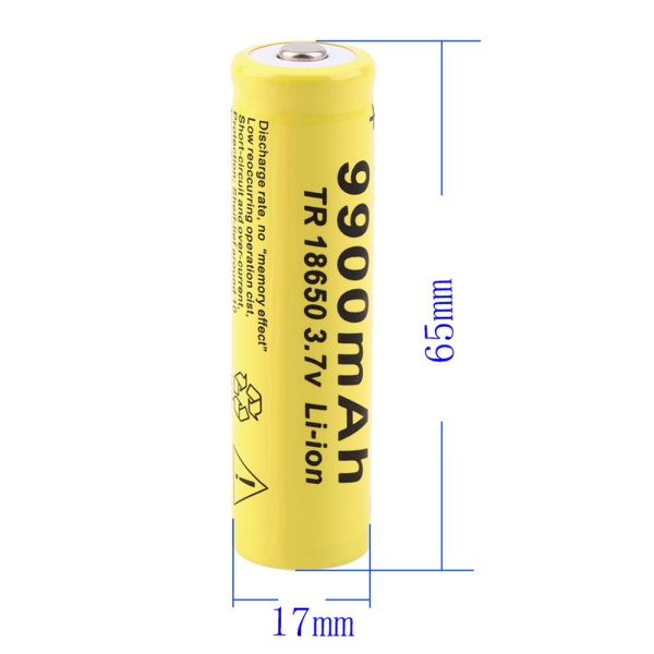18650 Batería de Alta Capacidad Recargable 3.7V 9900 Mah Li-Ion GTF Amarillo - Imagen 3