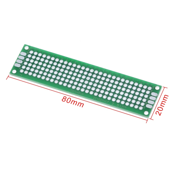 Placa PCB 2x8cm Perforada Doble Cara 2,54mm Prototipo - Imagen 3