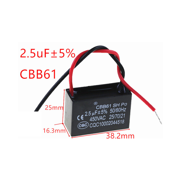 CONDENSADOR DE ARRANQUE CBB61 2.5UF 450V ac - Imagen 2