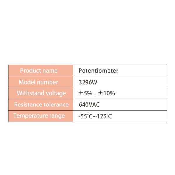 5X POTENCIOMETRO MULTIVUELTA 500 OHM 3296-W 0,5W RESISTENCIA VARIABLE PCB