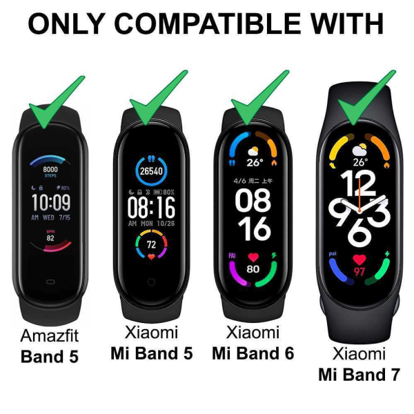 Correa Repuesto Pulsera Goma Brazalete Compatible Mi Band 7 6 5 Amazfit 5 Blanco - Imagen 6