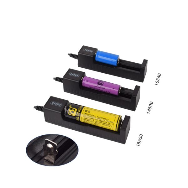 Cargador usb para pilas 18650, 16340, 14500, 10400 y 26650