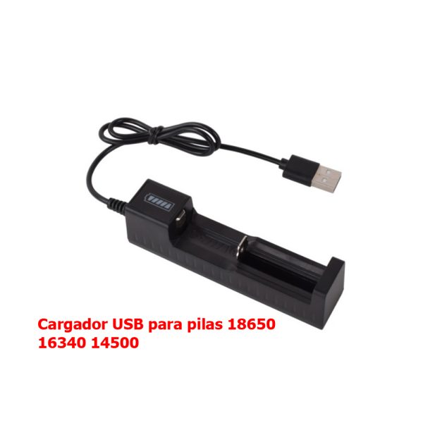 Cargador usb para pilas 18650, 16340, 14500, 10400 y 26650 - Imagen 3
