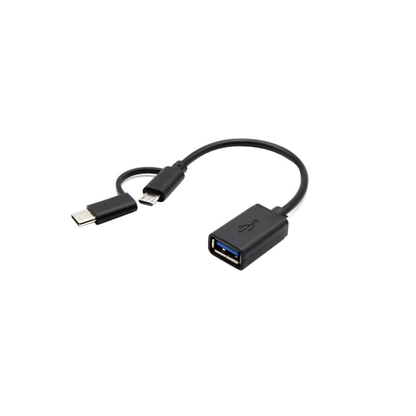 Cable adaptador OTG 2 en 1 Micro USB - TYPE-C  tipo c  USB-C cable de datos