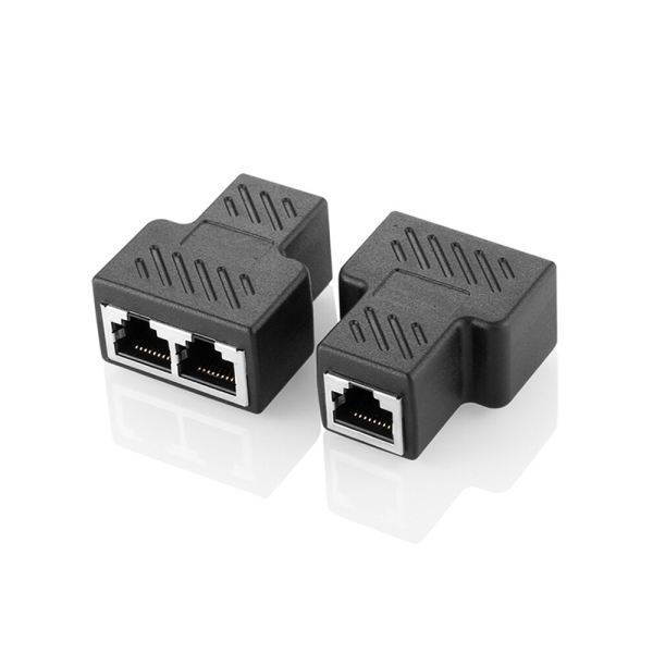 Adaptador de cable Ethernet RJ45 divisor de cable 1 en 2 Dual CAT 5/CAT 6 LAN - Imagen 4