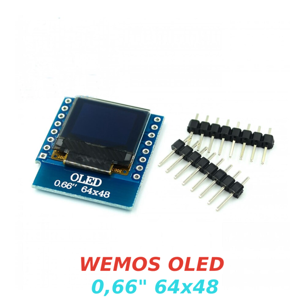 Modulo Shield OLED 0.66” 64x48 para WeMos D1 mini WiFi ESP8266 i2c