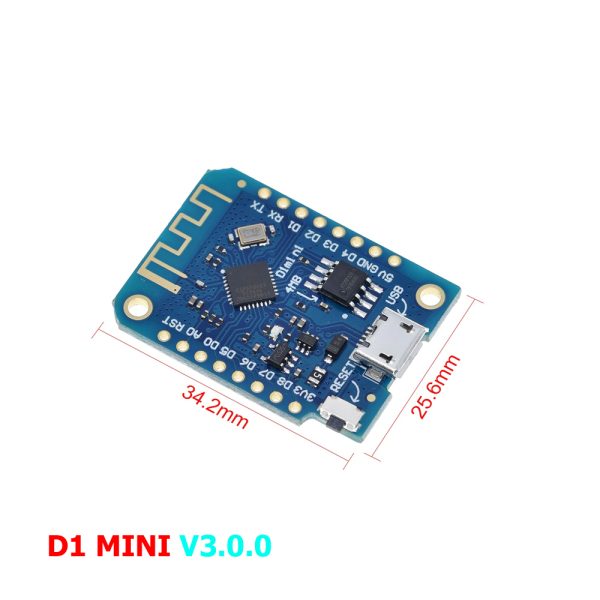 PLACA WEMOS D1 MINI V3.0.0 4MB WIFI ESP8266 CH340 WIRELESS IOT - Imagen 3