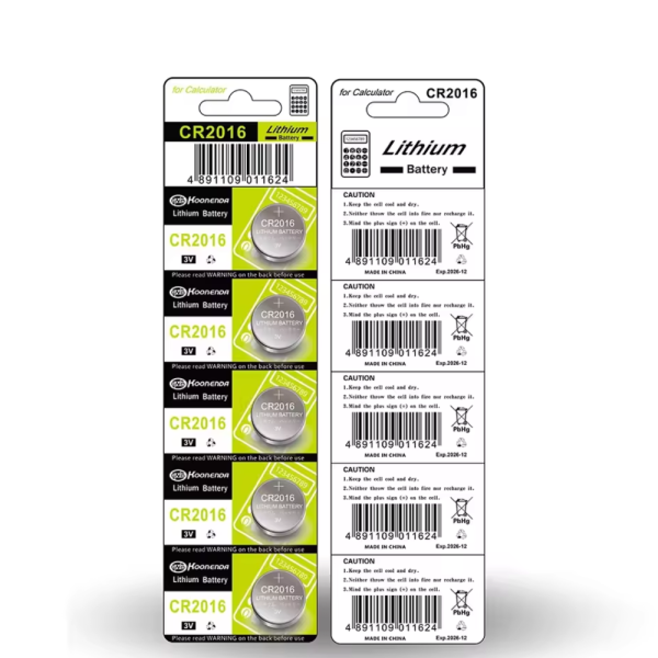 5x Pila boton bateria original Litio CR2016 3V DL2016 ER2016 GPR2016 Koonenda - Imagen 2