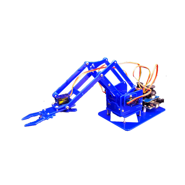 Brazo Robotico mecanico acrilico 4 DOF Arduino Kit completo Azul - Imagen 5