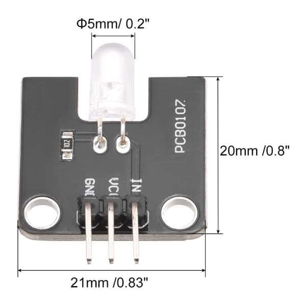 Modulo emisor de luz LED para Arduino microcontrolador de 5 mm Blanco - Imagen 5