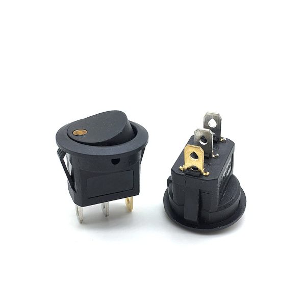 Interruptor ON OFF con luz LED Redondo rectangular 20mm SPST 220V 6A NARANJA - Imagen 3
