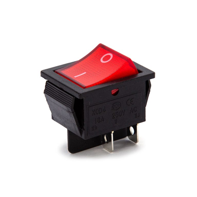 Copper Industrial Es On / Off Illuminated LED Rectangular Square 20A @12V RED 501280800 Rocker Switch