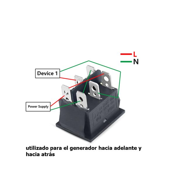 INTERRUPTOR BASCULANTE SPDT 6 PINES Y 2 POSICIONES ON-OFF CON  KCD4 220V 16A - Imagen 2