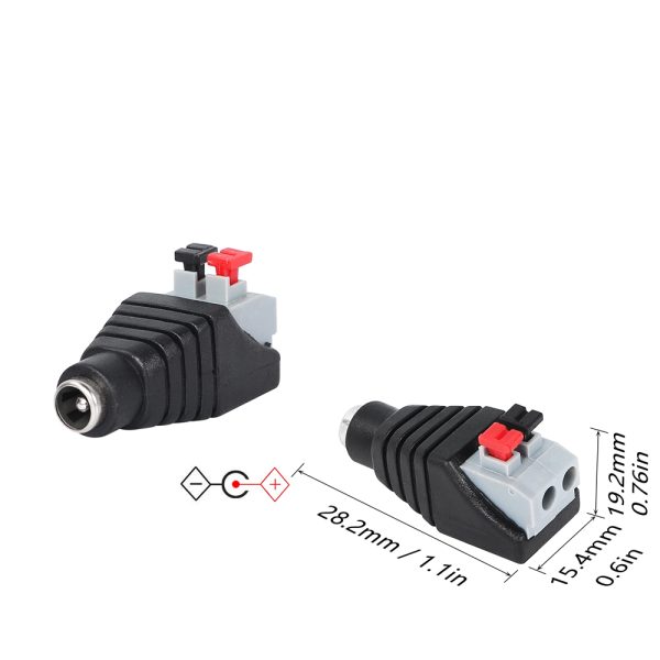 Adaptador DC Jack Hembra 5,5 x 2,1 MM terminal rápido alimentacion aereo  CCTV - Imagen 3