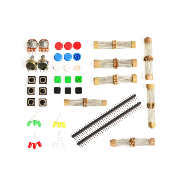 Kit de componentes electronica Universal led potenciometro resistencia pulsador