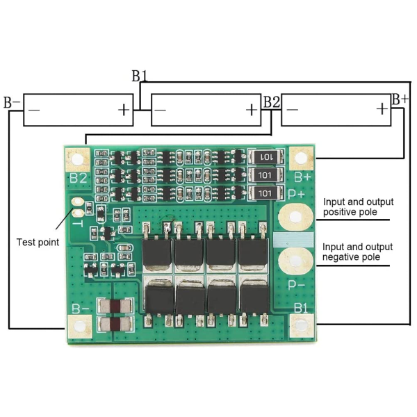 BMS 3s 25A Modulo proteccion bateria litio 18650 HX-3S-FL25A-A Balanceada - Imagen 2