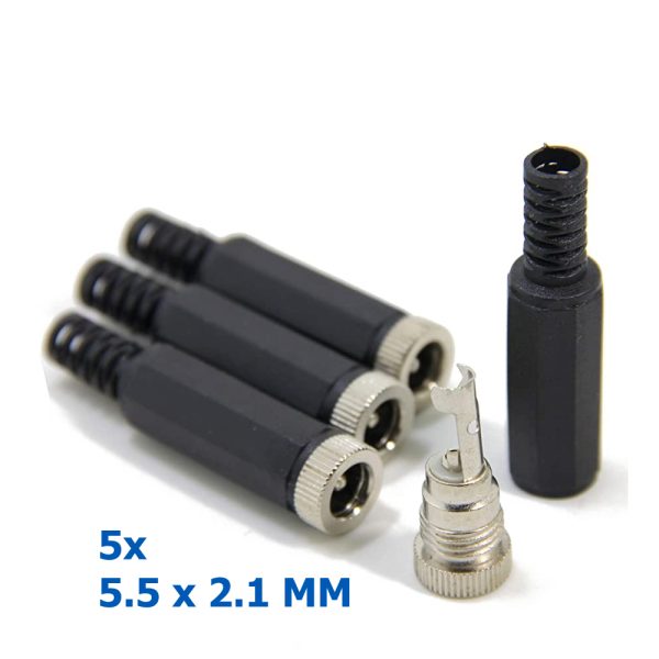 5x Conector aéreo DC Hembra 5.5 x 2.1 MM - Imagen 2