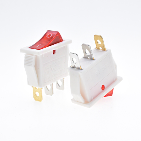 Interruptor basculante SPDT 3 pines y 2 posiciones On-off con LED KCD3 Blanco - Imagen 2
