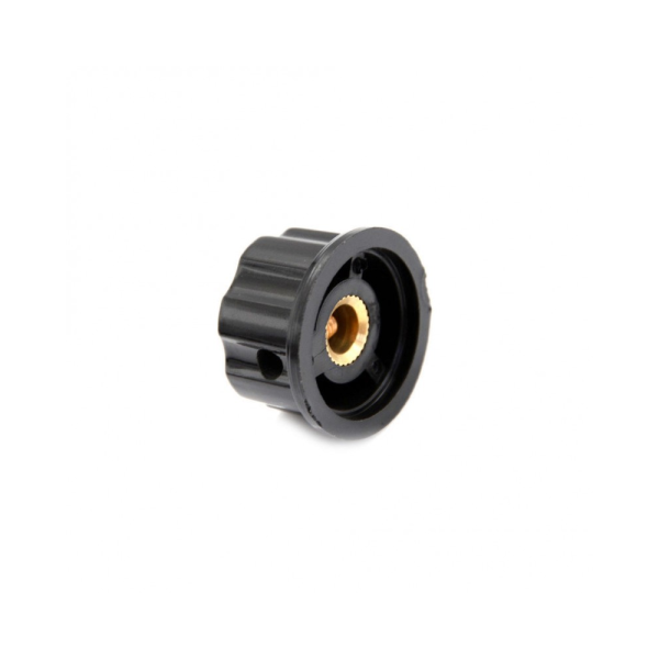 Perilla MF-A03 21mm Negra Plateada para Potenciometro Encoder Rotatorio