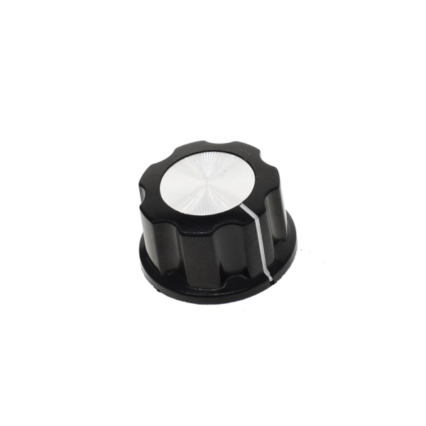 Perilla MF-A03 21mm Negra Plateada para Potenciometro Encoder Rotatorio - Imagen 2