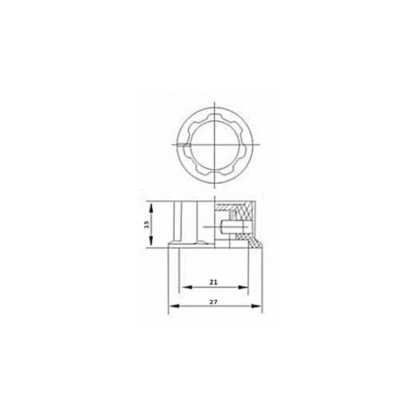Perilla MF-A03 21mm Negra Plateada para Potenciometro Encoder Rotatorio - Imagen 3
