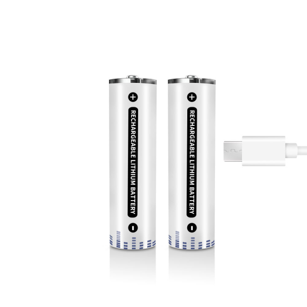 2x Pila Batería de litio recargable por USB Tipo C 1.5v AA 2200mAh - Imagen 2