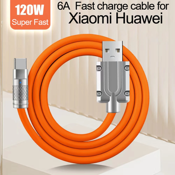Cable de silicona liquida de carga super rapida de 120 W 6A Tipo C - Imagen 6