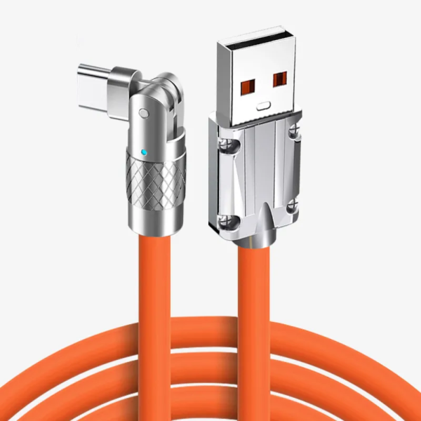 Cable de silicona liquida de carga super rapida de 120 W 6A Tipo C giratorio
