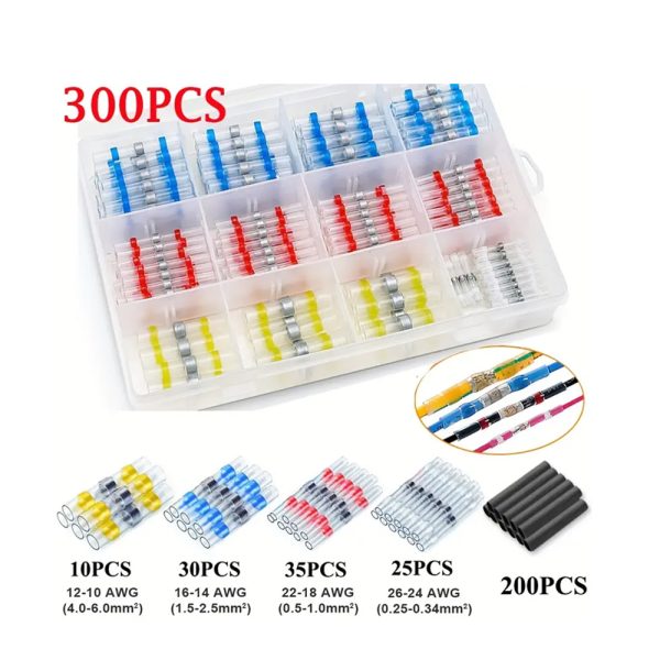 300 pcs Anillo de soldadura sin crimpado tubo termorretráctil Resistente - Imagen 3