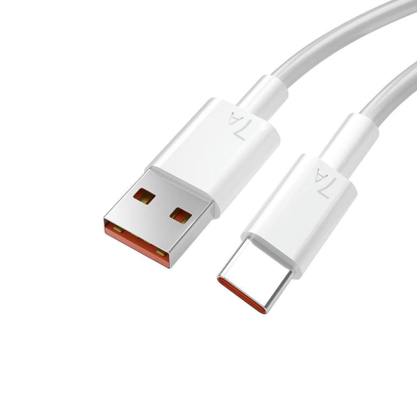 Cable de Carga/Datos USB-C Carga Rapida Compatible Turbo Charge  Blanco 7A 1m - Imagen 2
