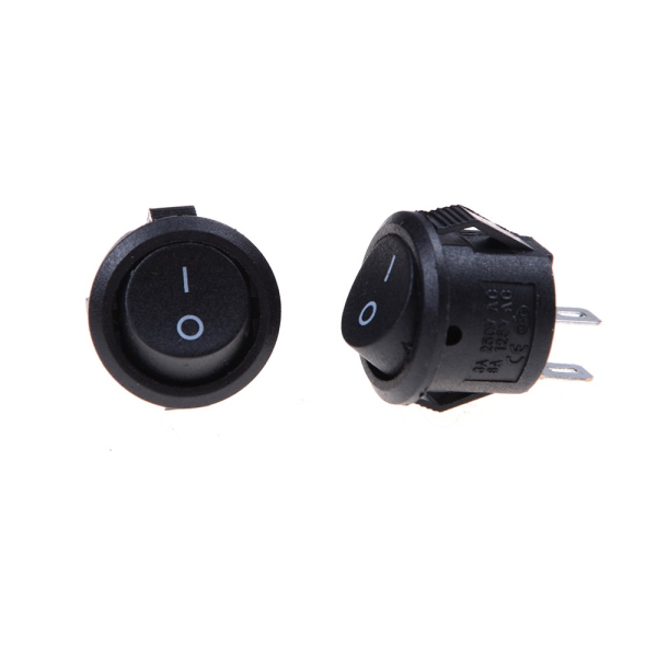 2x Interruptor ON OFF Redondo Negro PANEL 220v 250v 10A empotrable boton