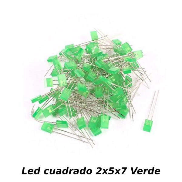 25x Diodos Led Cuadrado 2x5x7 MM 5 unidades de cada color