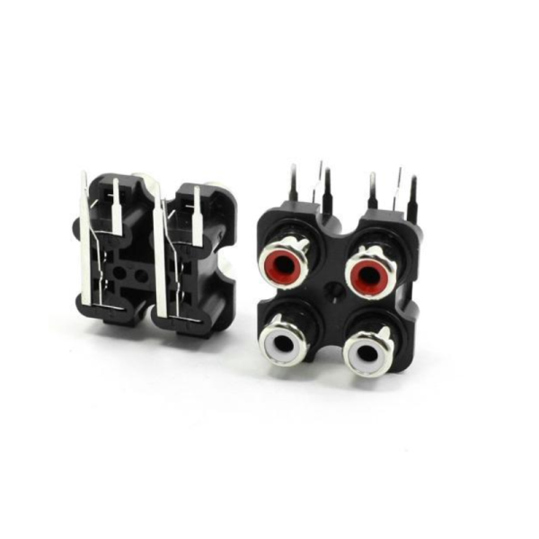 2x Doble conector RCA hembra montaje en panel