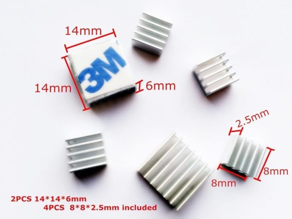 5x KIT 3 PIEZAS DISIPADORES TERMICOS PARA RASPBERRY PI B+,Pi 2 Pi 3 - Imagen 2