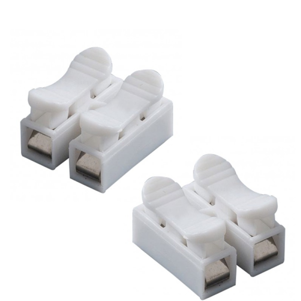 5x Regleta 2 polos con clip Clema Ficha empalme para cables conexion rapido