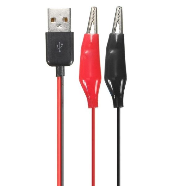 CABLE USB A PINZAS COCODRILO ALIMENTACION 5V - Imagen 2